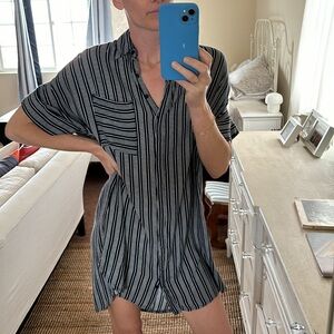 Faithful the brand striped navy tunic dress -size small